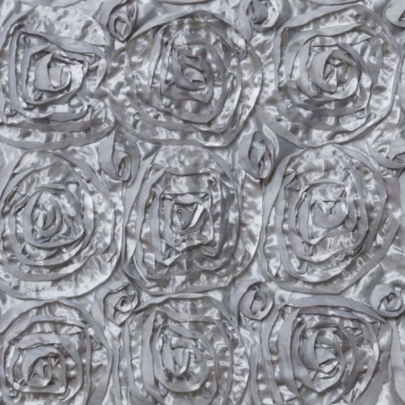 16" Silver Satin Rosette Chiavari Chair Caps, 300 Chair Back Covers - Picture 2 of 3